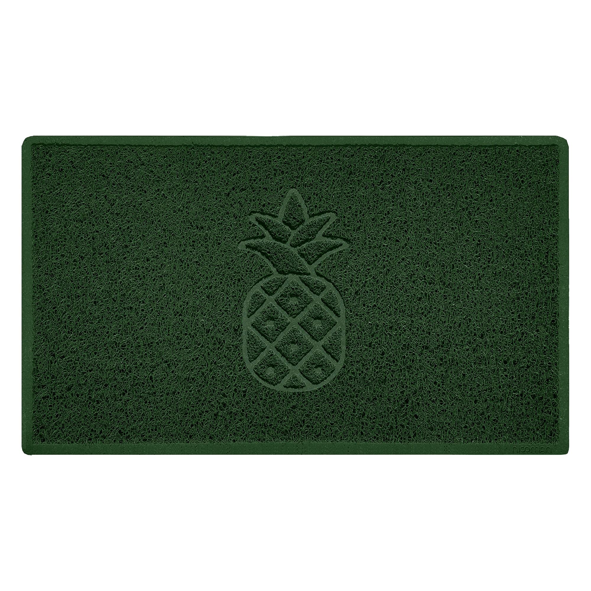 Nicoman Pineapple Embossed Shape Door Mat Dirt-Trapper Washable Barrier Doormat-(Use Indoor or Sheltered Outdoor)-(75x44cm/29.5x17.3inches,Medium) Green