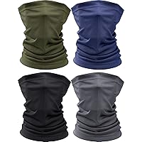 4 Pieces Summer Face Scarf Mask Dust Sun Protection Thin Breathable Neck Gaiter Windproof Running Fishing Cycling Cool…