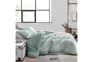 BYOURBED Velvet Crush - Coma Inducer Oversized King Duvet Cover - Crinkle Iced Green