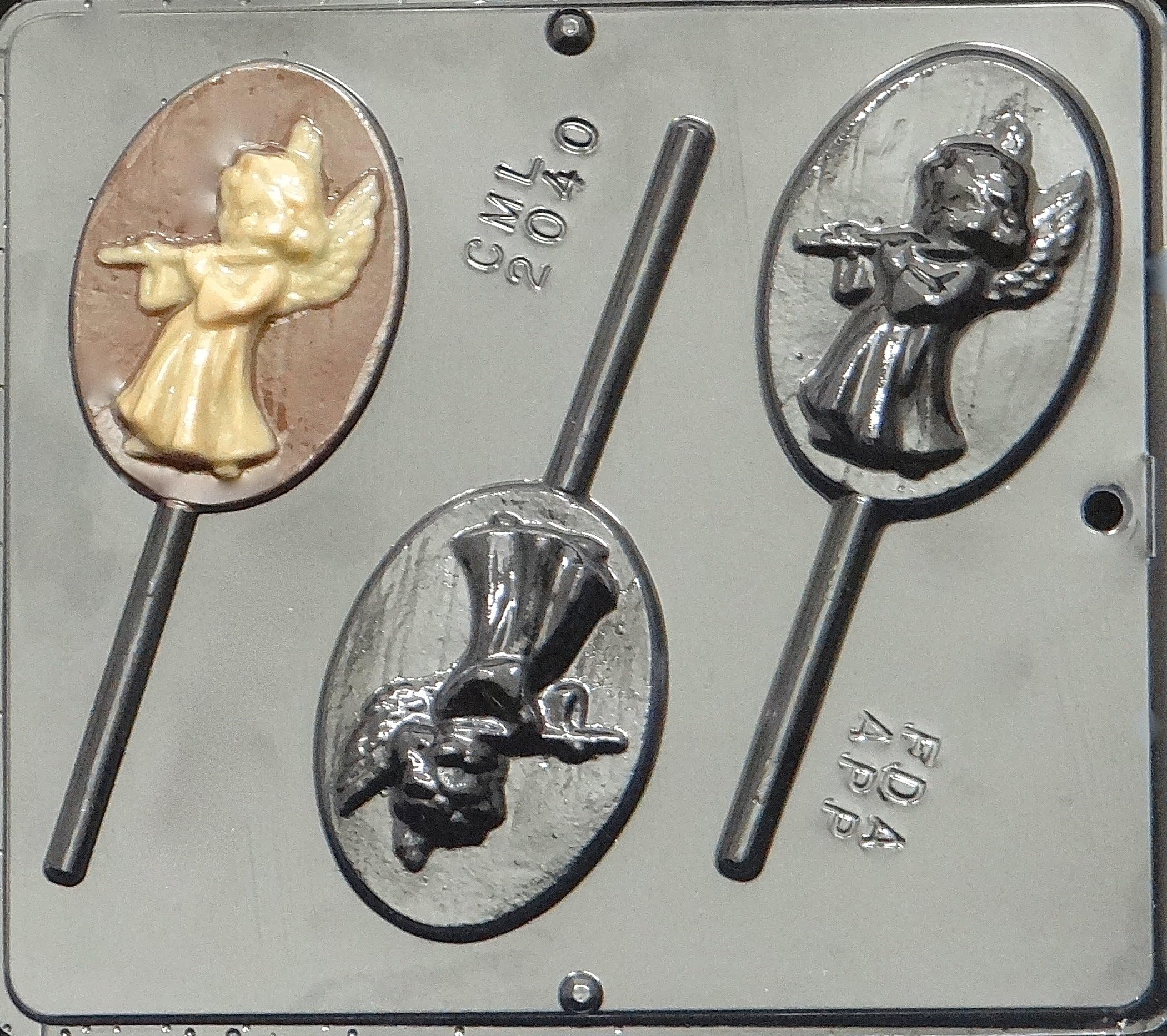 Angel with Flute Lollipop Lollipops Chocolate Candy Mold Christmas 2040