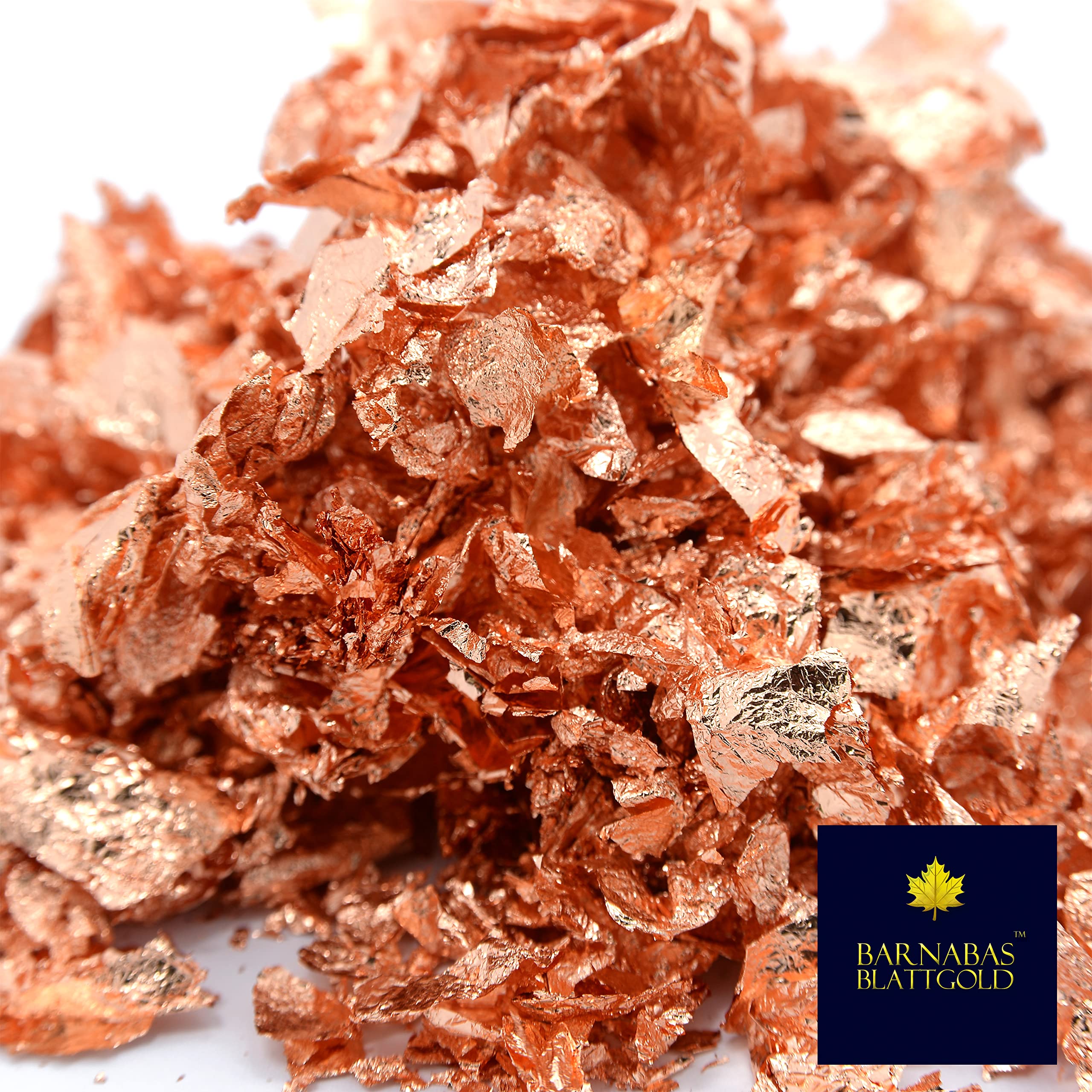 Barnabas Blattgold: Imitation Copper Leaf Flakes 25g - Copper Foil Art Flakes for Resin Crafts - Schabin Copper Flakes for Gilding and Painting