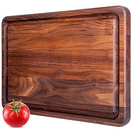 Buy Large Walnut Wood Butcher Block By Mevell With Juice Drip