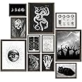 LANCHI95 Dark Room Gothic Wall Art Prints, Halloween Witchy Home Decor, Spooky Bedroom Wall Decor (Unframed)
