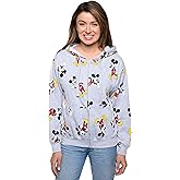 Disney Womens Hoodie Mickey Mouse All Over Print Zip Up