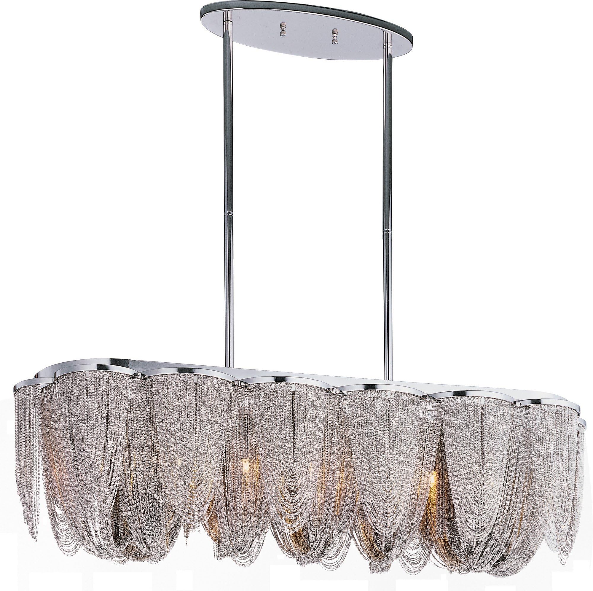 Maxim 21463NKPN Chantilly 7-Light Pendant, Polished Nickel Finish, Glass, G9 Xenon Xenon Bulb , 100W Max., Dry Safety Rating, Standard Dimmable, Glass Shade Material, 1150 Rated Lumens