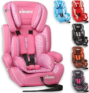 KIDUKU® Kindersitz 9-36 kg (1-12 Jahre) - Autositz ECE R44/04, Gruppe 1/2/3 Autokindersitz Kinderautositz, Rosa/Pink