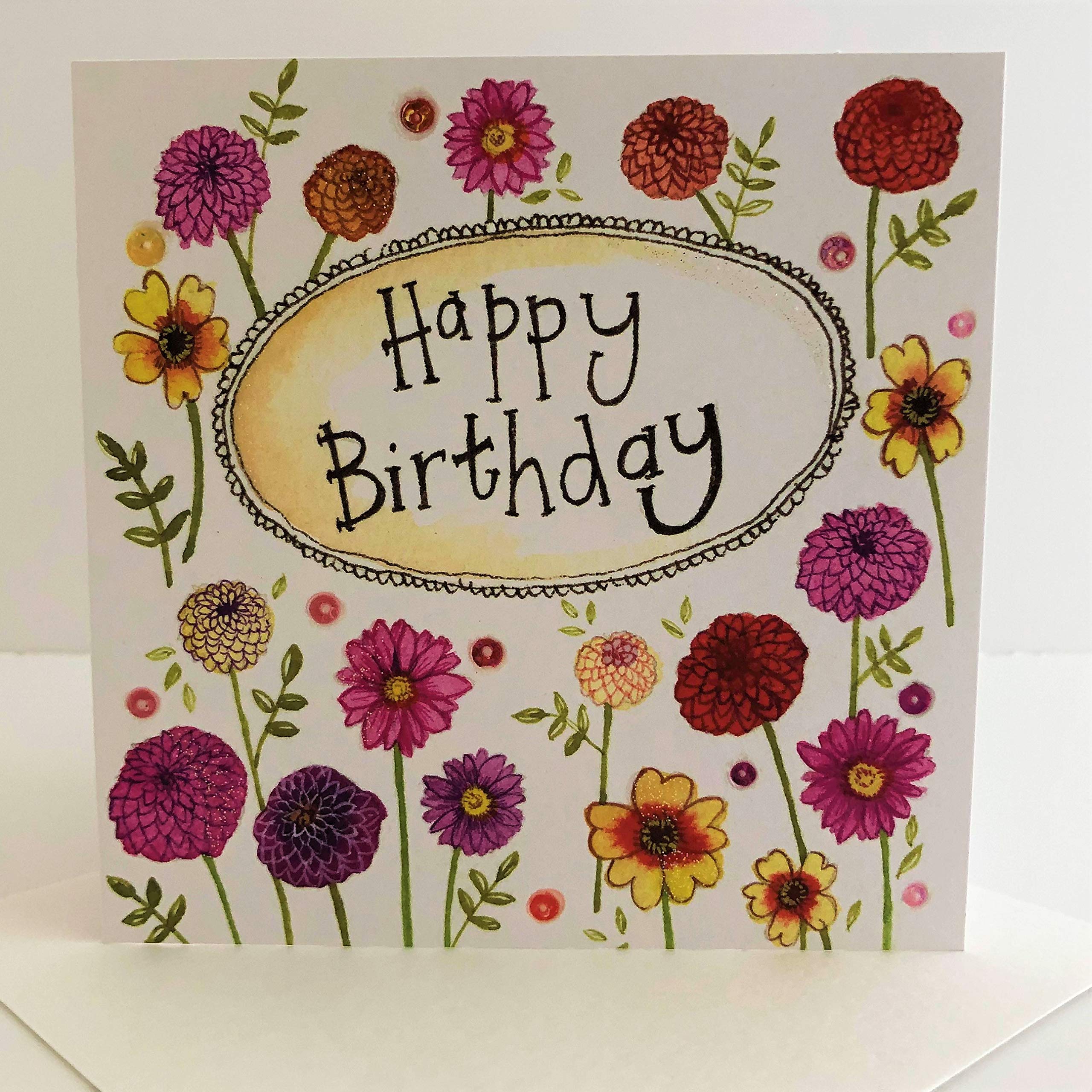Alex Clark Flowers Birthday Foil Card - Floral - Plants - Greeting Card - Cards To Celebrate - Designed and Printed in the UK…