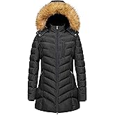 CREATMO US Women's Winter Hooded Coat Waterproof Warm Long Puffer Jacket Parka