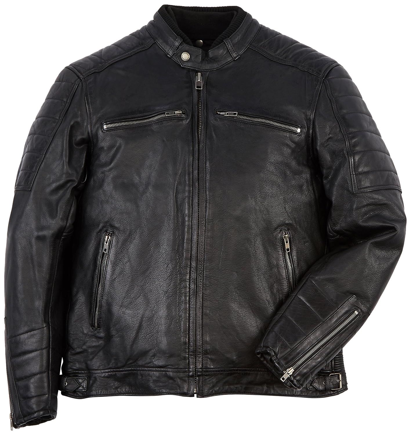 Helstons Motorcycle jackets Cruiser Leather Rag Black Amazon.co.uk
