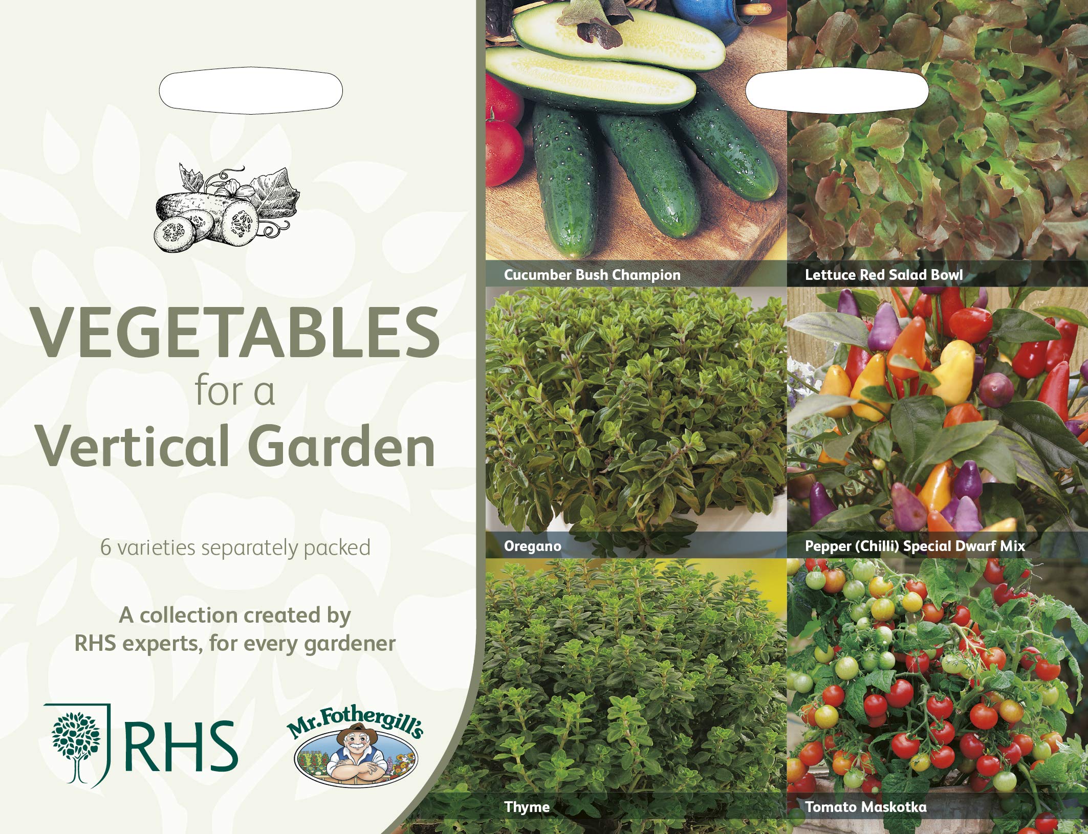 Mr Fothergills RHS Vegetables for a Vertical Garden Collection Seeds