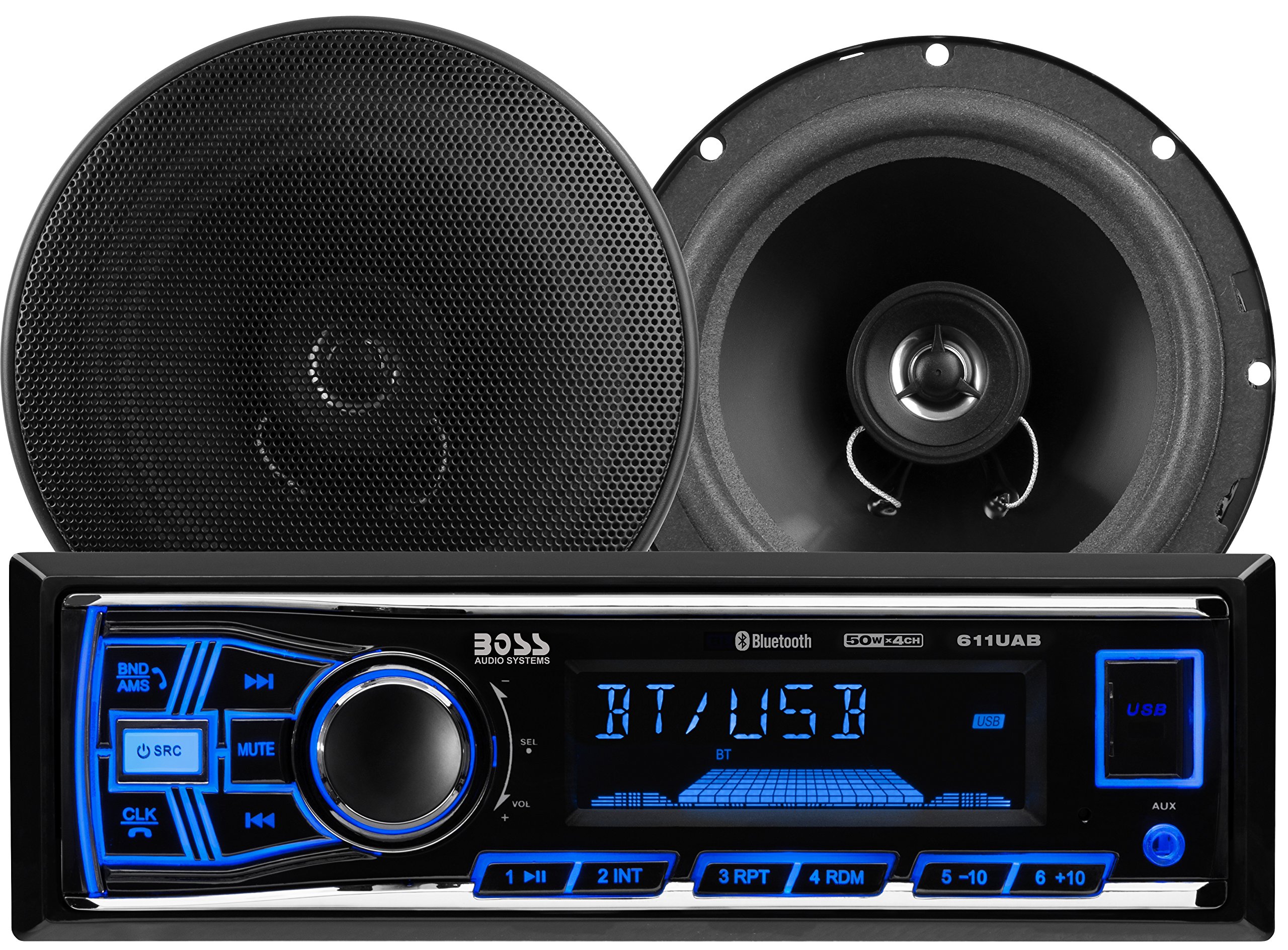Single Din Bluetooth Car Stereo With 2 Way Full Range Speakers Remote 6.5 Single Din Bluetooth Car Stereo With 2 Way Full Range Speakers Remote 6.5