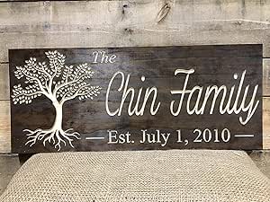 Em2342oe - Placa de Madera para árbol genealógico, Regalo Personalizado