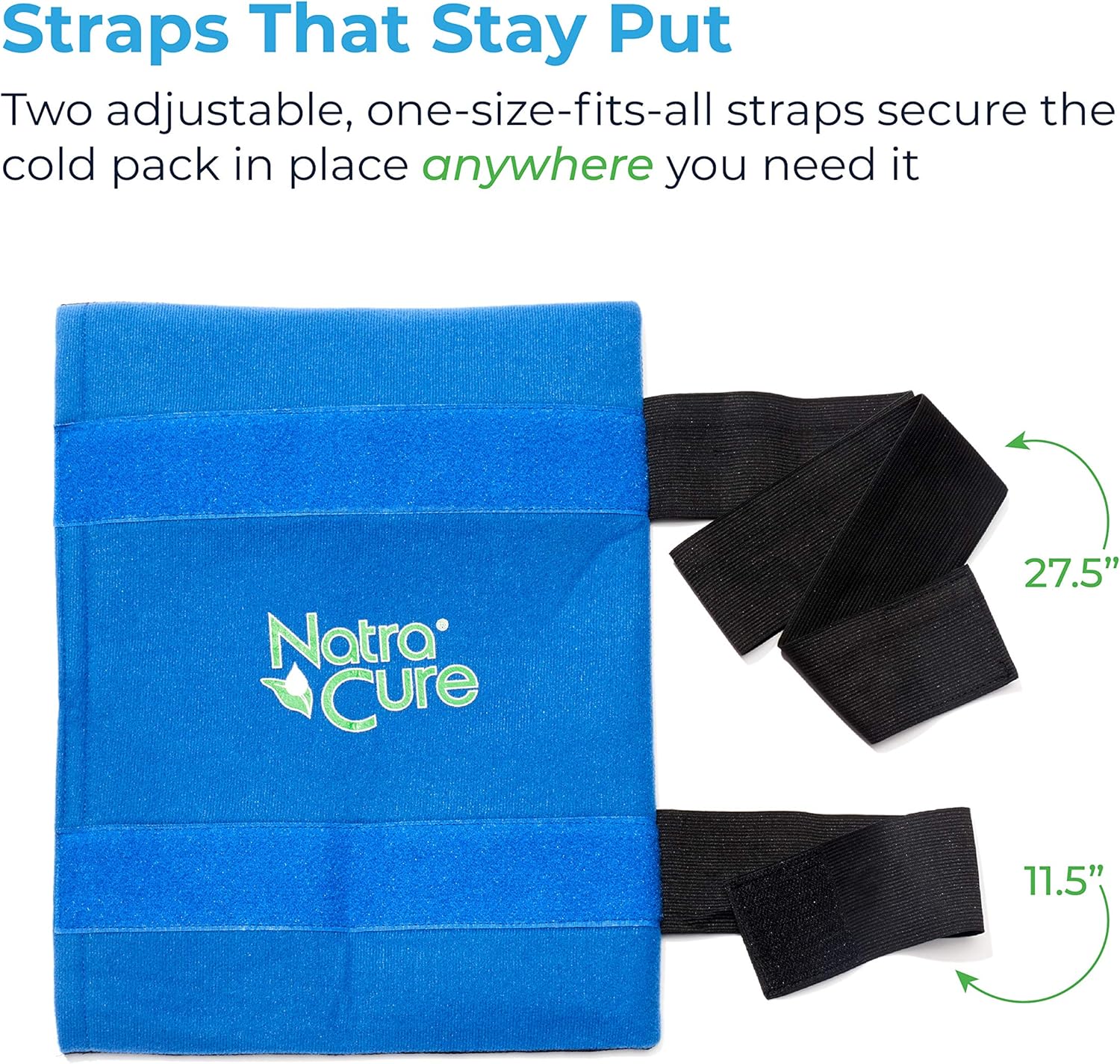 NatraCure Universal Large Gel Cold Pack Ice Wrap - 717-RET - Reusable Ice Compress with Straps for Shoulder, Back, Knee, Hip, Elbow, Ankle - Pain Relief of Injuries, Swelling, Aches, Bruises, Sprains: Health & Personal Care
