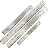 Mr. Pen Steel Rulers, 6, 8, 12, 14 inch Metal Rulers, Pack of 4