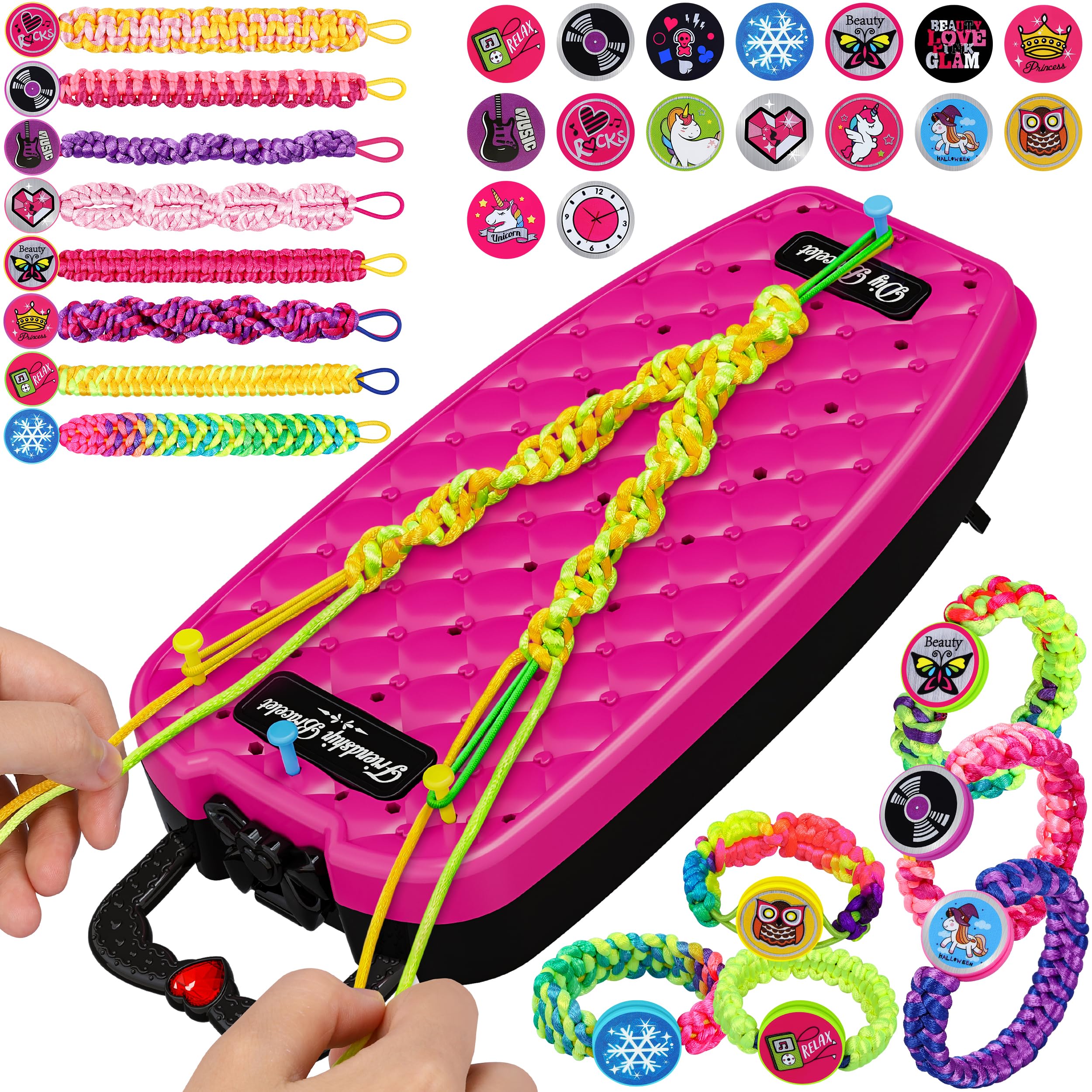 Photo 1 of Dpai Friendship Bracelet Making Kit for Girls,DIY Arts and Crafts Toys,Jewelry String Maker Kit,The Best Birthday Gifts Ideas for Girls 6 7 8 9 10 11 12+ Years Old?Rose and Black
