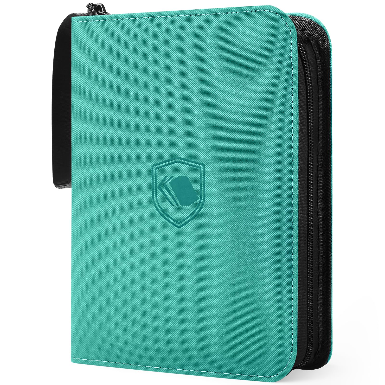 khlerox 900 Pockets Trading Card Binder, PU Cover Zipper Card Collection Album, Sturdy Card Folder Holder for MTG, TCG, Game Cards, Sports Cards (Teal, 9 Pocket)