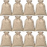 Woanger 100 Pcs Small Burlap Bags with Drawstring Reusable Burlap Gift Bags Linen Treat Sacks for Wrapping Birthday Wedding Party Favor Jewelry Pouch DIY Craft(5 x 7 Inch)