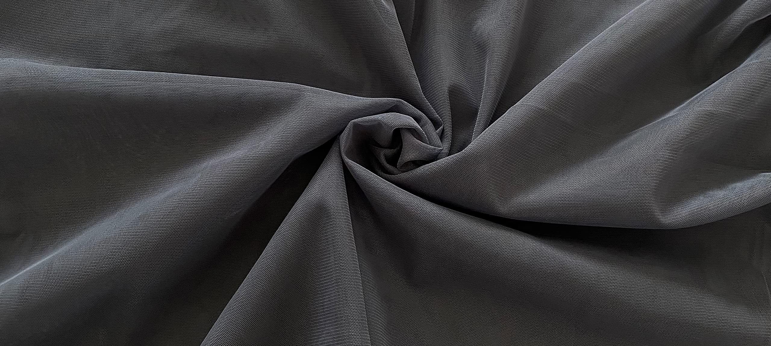 Fancy Textiles Premium 4 Way Stretch Dress Making net Fabric 60'' Wide (2 Meter, Grey)