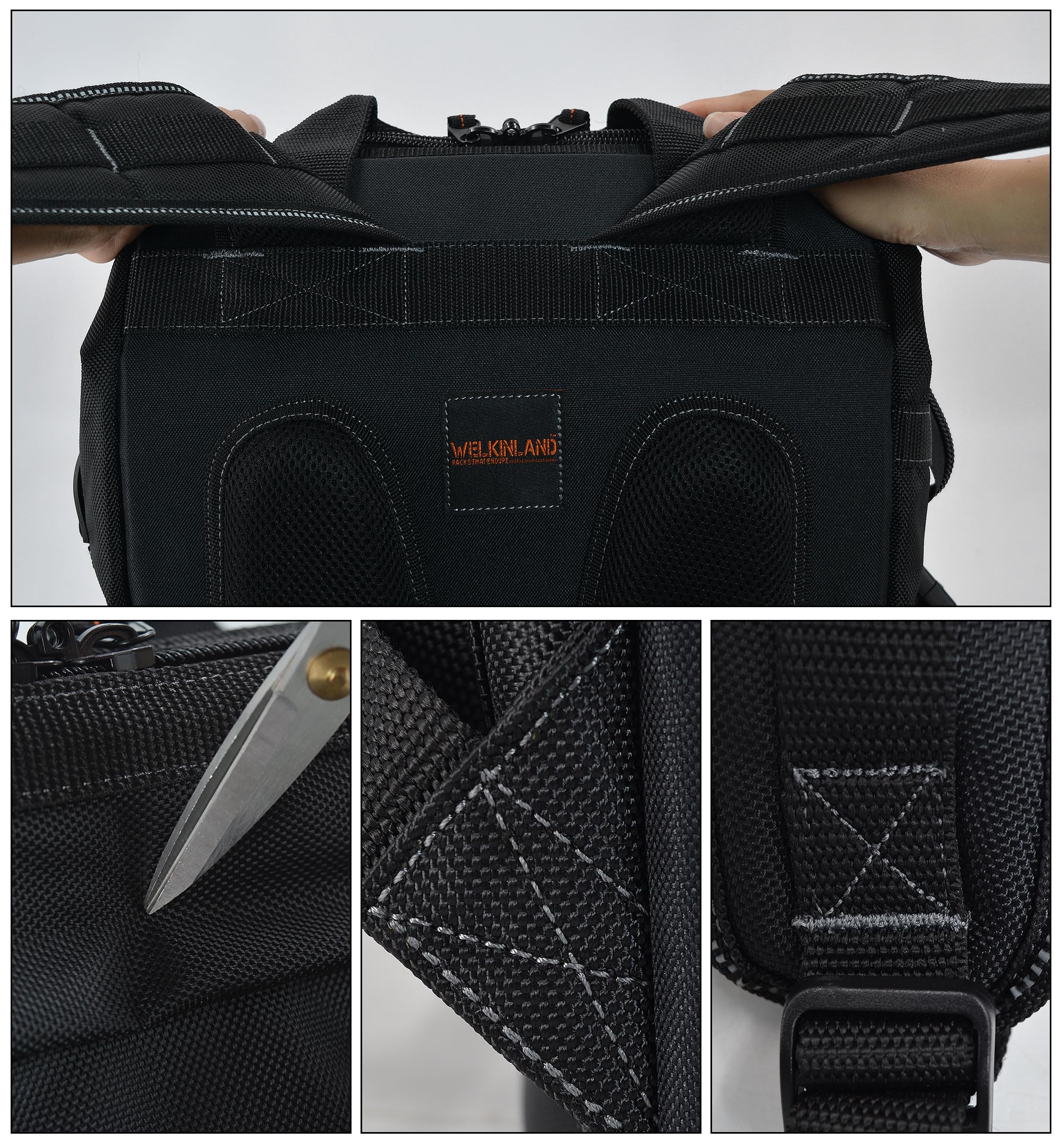 WELKINLAND 55 Taschen Werkzeugrucksack, Elektrikerrucksack, Werkzeugtasche 5