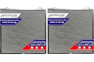 AIR FILTER FACTORY Replacement Grease Filter For HPFA136, 99010430-003, S99010430-003 Broan Nutone Range Hood Aluminum Mesh Vent Kitchen Exhaust Fan Screen 15.72 X 16.88 X 0.38 Inches 2-Pack