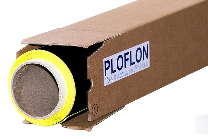 PLOFLON PTFE Teflon Folie antistatisch, Teflonfolie, PTFE-Folie selbstklebend, 1000mm x 500mm, Gesamtstärke mit Silikonkleber