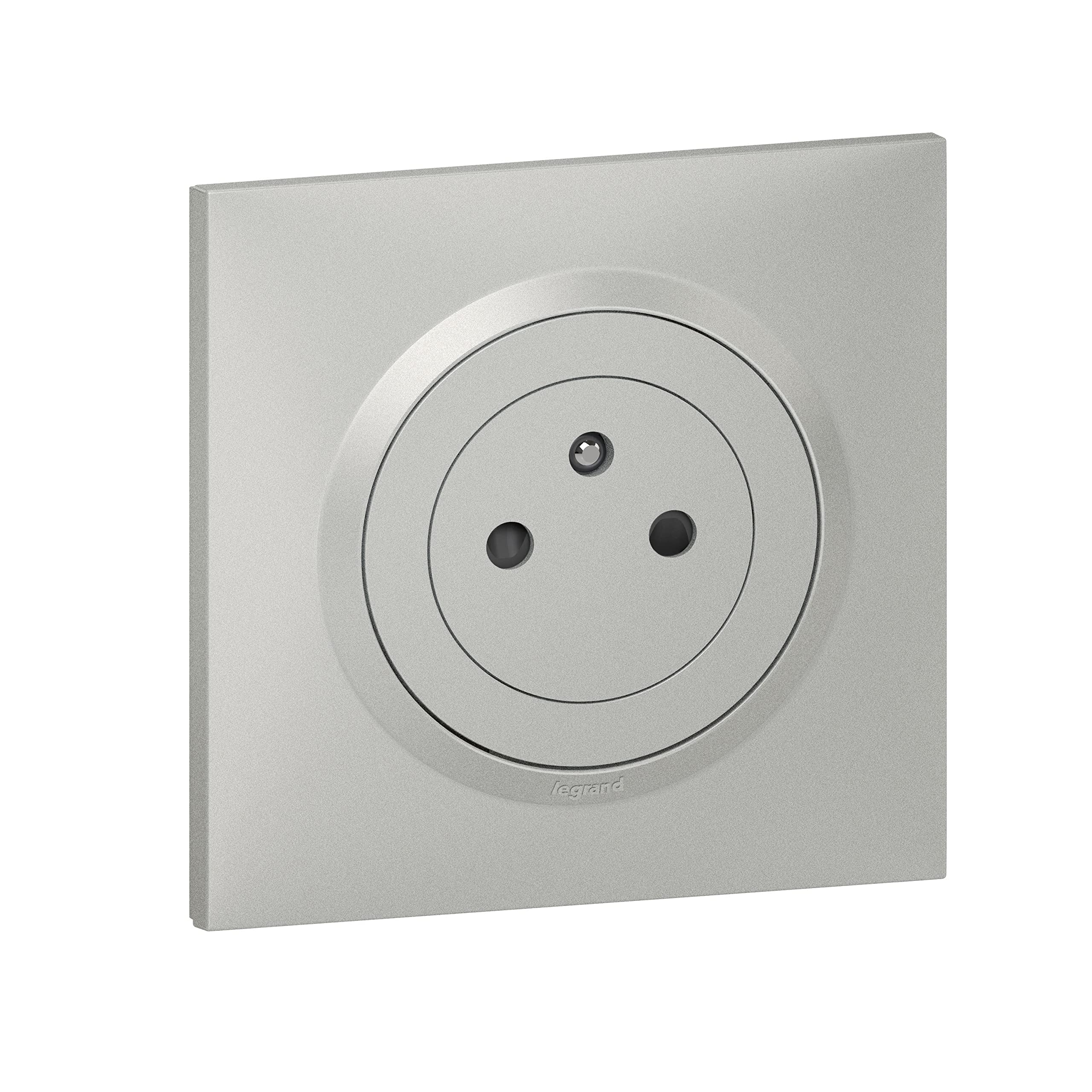 Legrand LEG95035 2P Aluminium CPT Dooxie Surface-Mounted Socket with Earth Aluminium