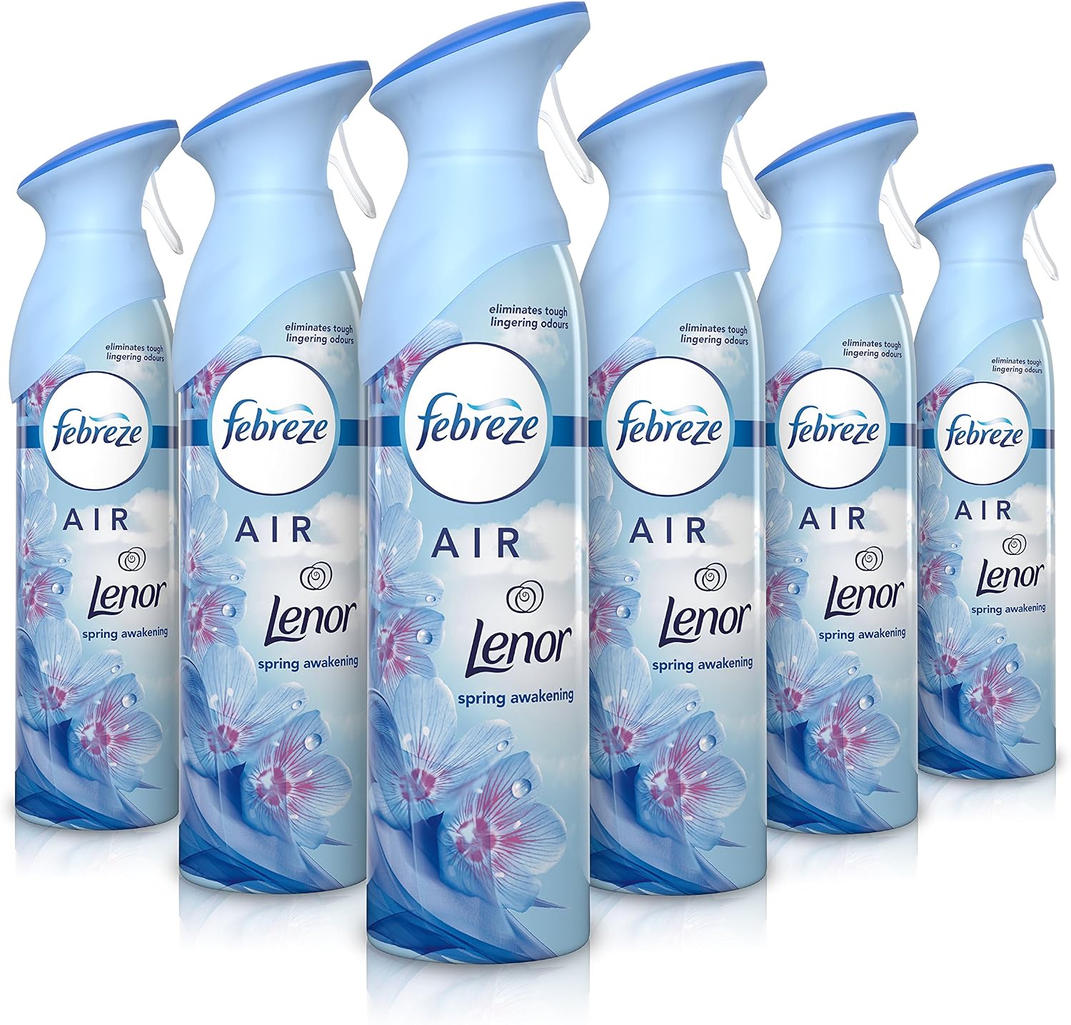 Febreze Air Freshener Spray, Lenor Spring Awakening, 6 Units (6x300 ml), Air Freshener for Home, Green, 50 ml (Pack of 6)