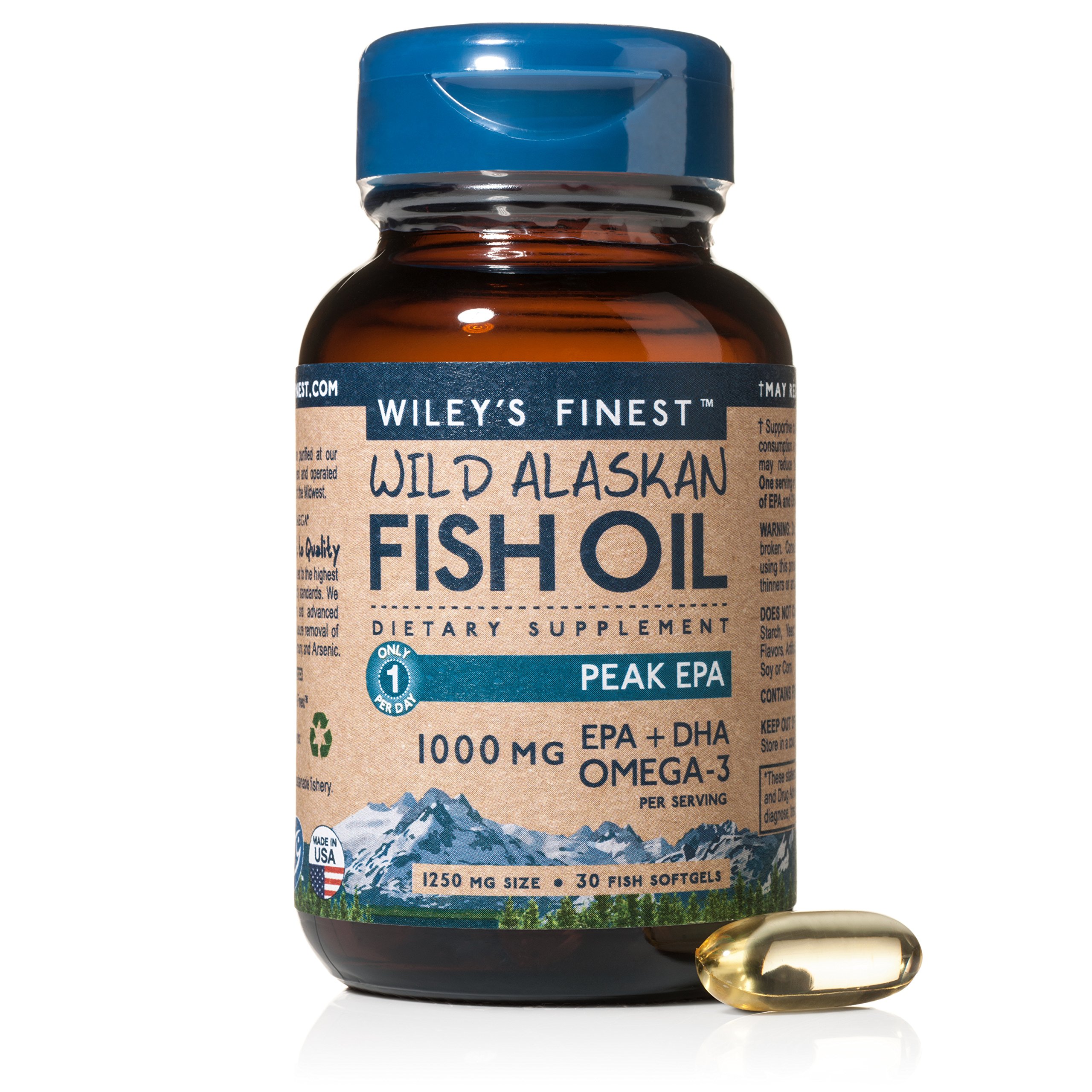 Wiley's Finest Wild Alaskan Fish Oil 3X Triple Strength Peak EPA™ DHA
