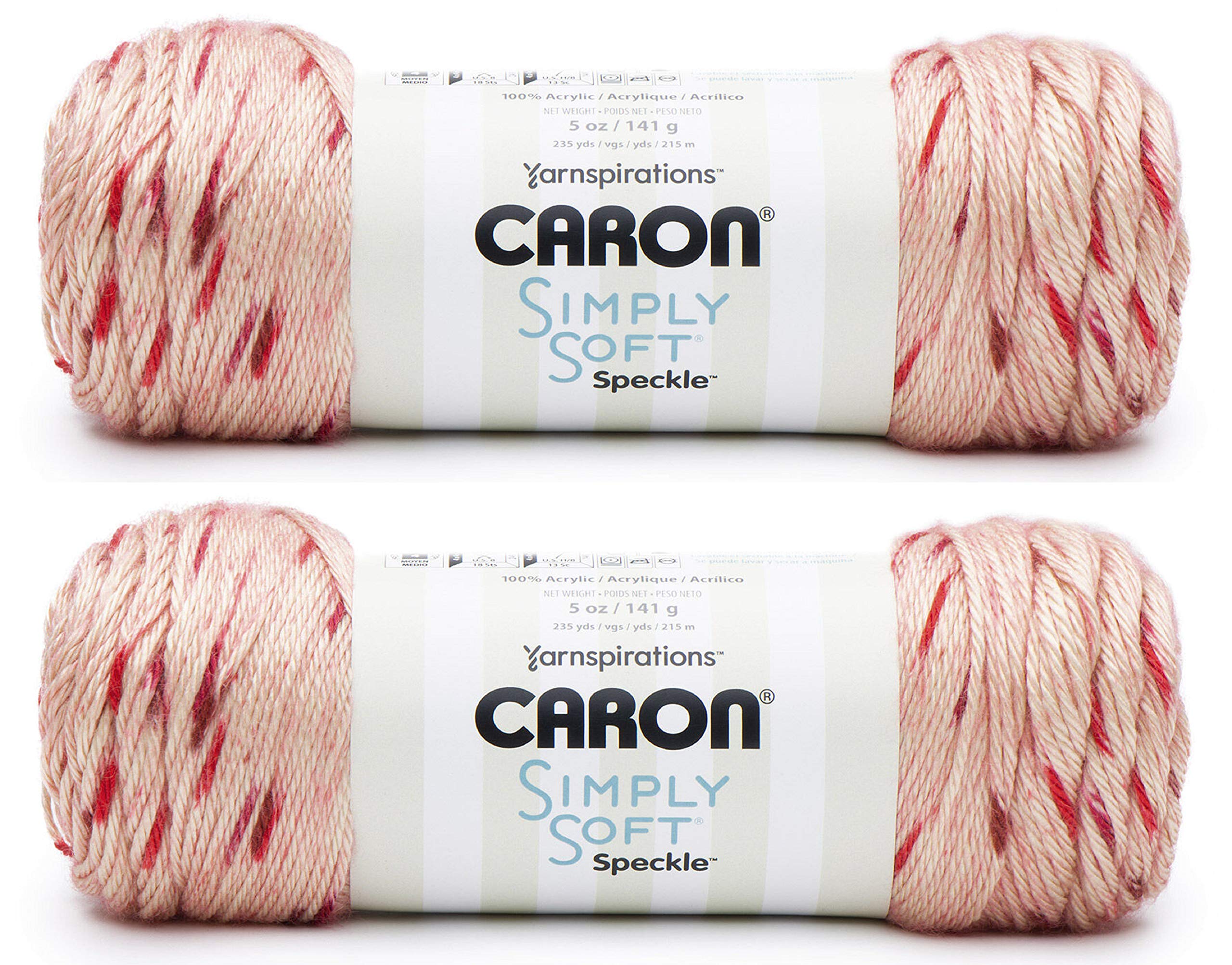 1 Caron Simply Soft Speckle-Pack of 2 Balls-141g Each Balls-Chilli Flakes
