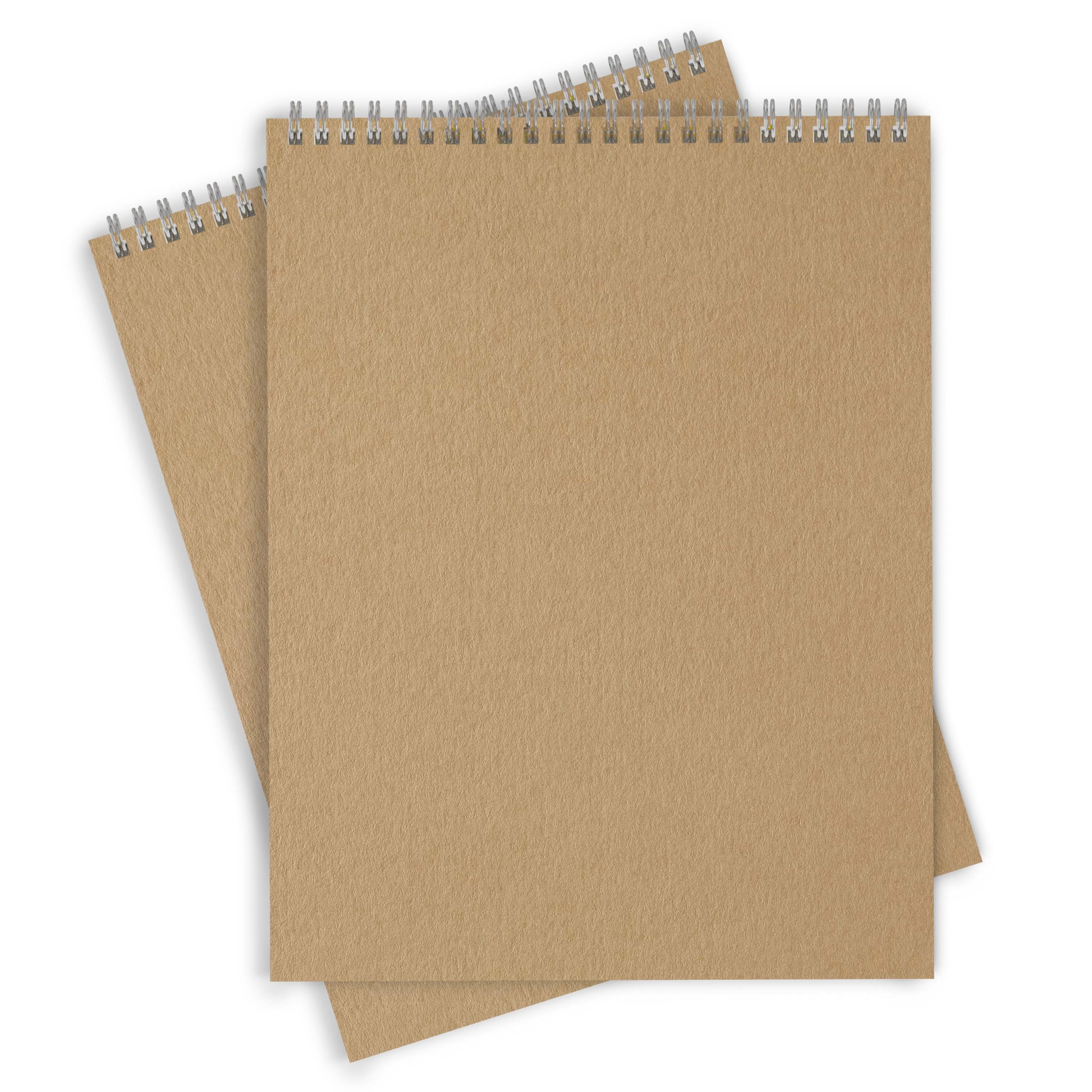 Quality Sketch Pads – 2 Pack - A4 Landscape/Portrait Spiral Bound Hardback Sketch Books - 60 Pages (30 Sheets) - 350gsm Kraft Card Cover with White 120gsm Acid Free Art Paper