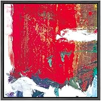 SIGNWIN Framed Canvas Wall Art Bright Red, White, Blue and Green Abstract Brushstroke Oil Painting Expressionism Modern Colorful for Living Room, Bedroom, Office - 16