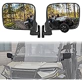 SAUTVS Adjustable Rearview Side Mirrors for Polaris Ranger XP 1000/ Ranger 1000/ Crew 2018-2025, Folding Clear Rear View Side Mirrors Accessories(2PCS)
