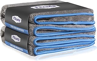 Filzada® 2X Lackschonendes Mikrofasertuch Auto Mit 1200 GSM - Unfassbare Saugkraft Und Fusselfrei Dank Extrem Weicher Mikrofaser - Auto Poliertücher Zur Professionellen Autopflege in 42x48cm (2)