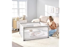 Regalo Soft Sided Playpen for Toddlers, Award Winning Brand Gray Mesh, for 6 to 24 Months Old, Indoor Playpen, 51"x51"x27"