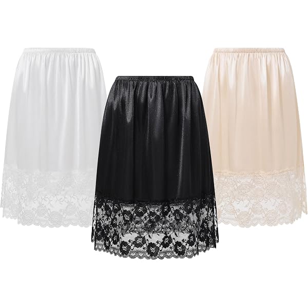 Coucoland Half Slips for Under Dresses - 24" Black White Womens Underskirt Half  Slip Women Under Dress Shirt Skirt Extender at Amazon Women's Clothing store