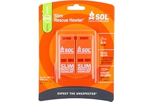 S.O.L. Survive Outdoors Longer Slim Rescue Howler Whistle, 2 Count