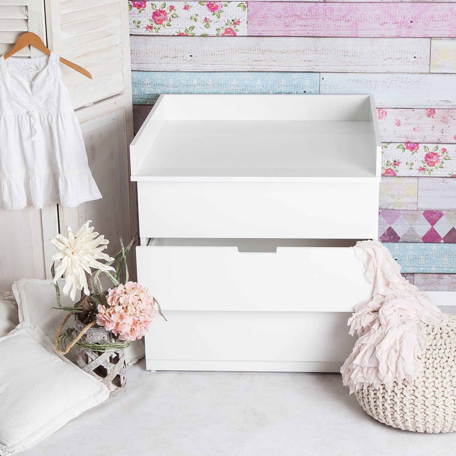 Puckdaddy Wickelaufsatz Ole 80x76x10 Cm Wickelauflage Aus Holz In Weiss Hochwertiger Wickeltischaufsatz Passend Fur Ikea Nordli Kommoden Inkl Montagematerial Zur Wandbefestigung Amazon De Baby