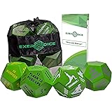 4-Pack Exercise Dice Bundle with Fitness Manual & Bag | Perfect for HIIT, Cardio, Yoga, Stretching, Strength Training, Sports, Crossfit, Plyometrics, Body Weight Workout, All Ages.