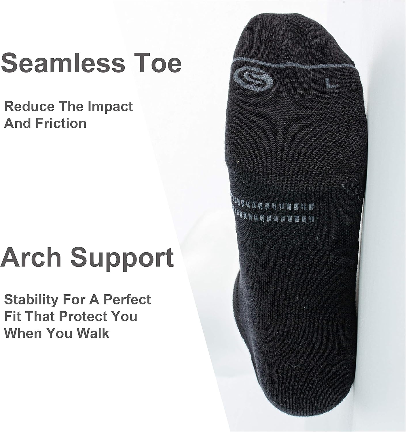 CelerSport 6 Pack Men's Running Ankle Socks with Cushion, Low Cut Athletic Sport Tab Socks: Clothing