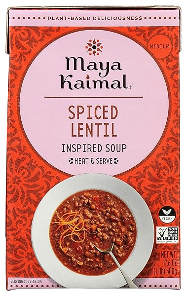 MAYA KAIMAL SAVORY SPICED LENTIL SOUP, 17.6 OZ