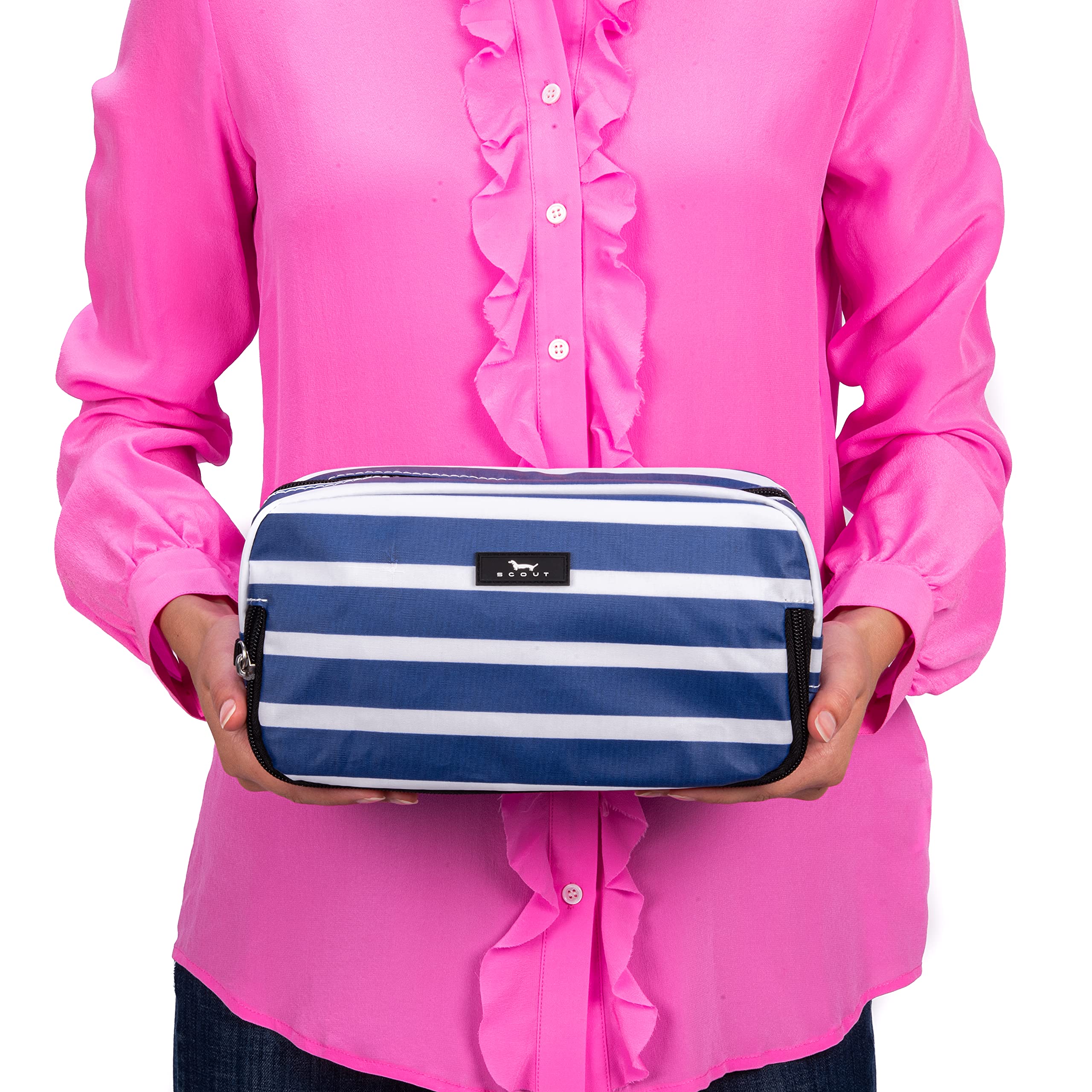 SCOUT 3-Way Toiletry Bag - Travel Makeup Pouch for Women with Three Zipper Compartments - Stands Upright, Wipes Clean