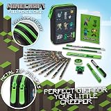 Minecraft Pencil Case 2 Compartments with School Supplies Official view 2