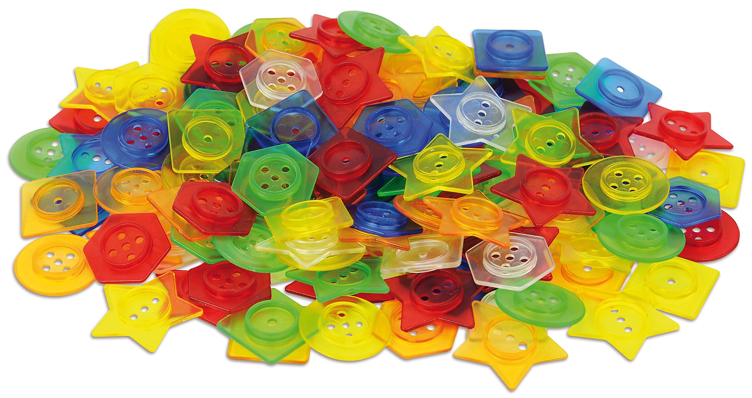 TickiT 73071 Stackable Translucent Button With Lace, 156 Pieces, Translucent