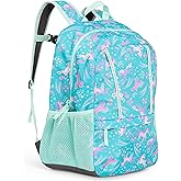 Lands' End Unisex Kids Medium ClassMate Lightweight Durable Elementary School Backpack, Ceramic Blue