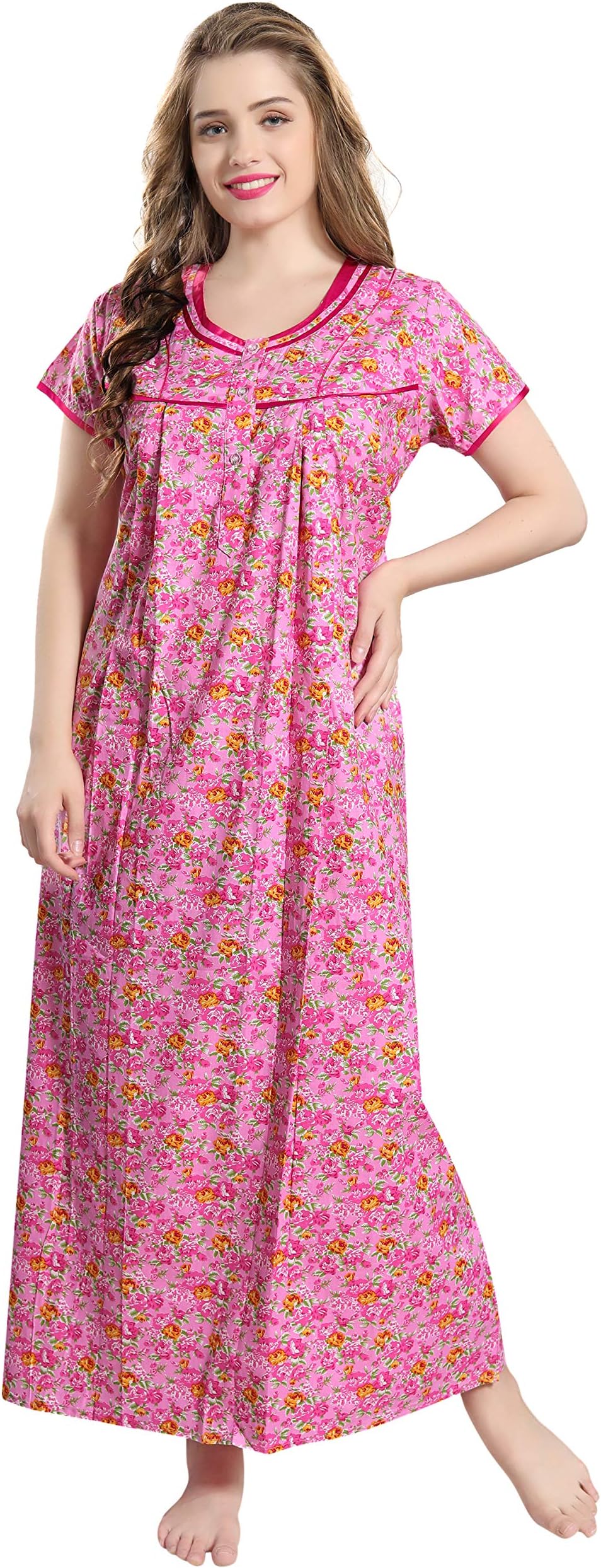 AV2Women's Cotton Printed� Maxi Nighty