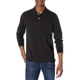 Amazon Essentials Mens Long Sleeve Polo Shirt with Collar, Regular-Fit Pique