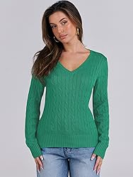 ANRABESS Womens Long Sleeve Cable Knit Sweater 2025