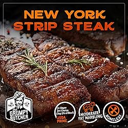 Grumpy Butcher New York Strip Steak, 16 Pack