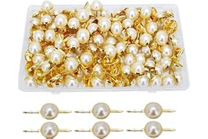 BESTCYC 12 x 18mm 100pcs Imitation Pearl Brads Paper Fastener Scrapbooking Card Making Wedding Craft Round Brads