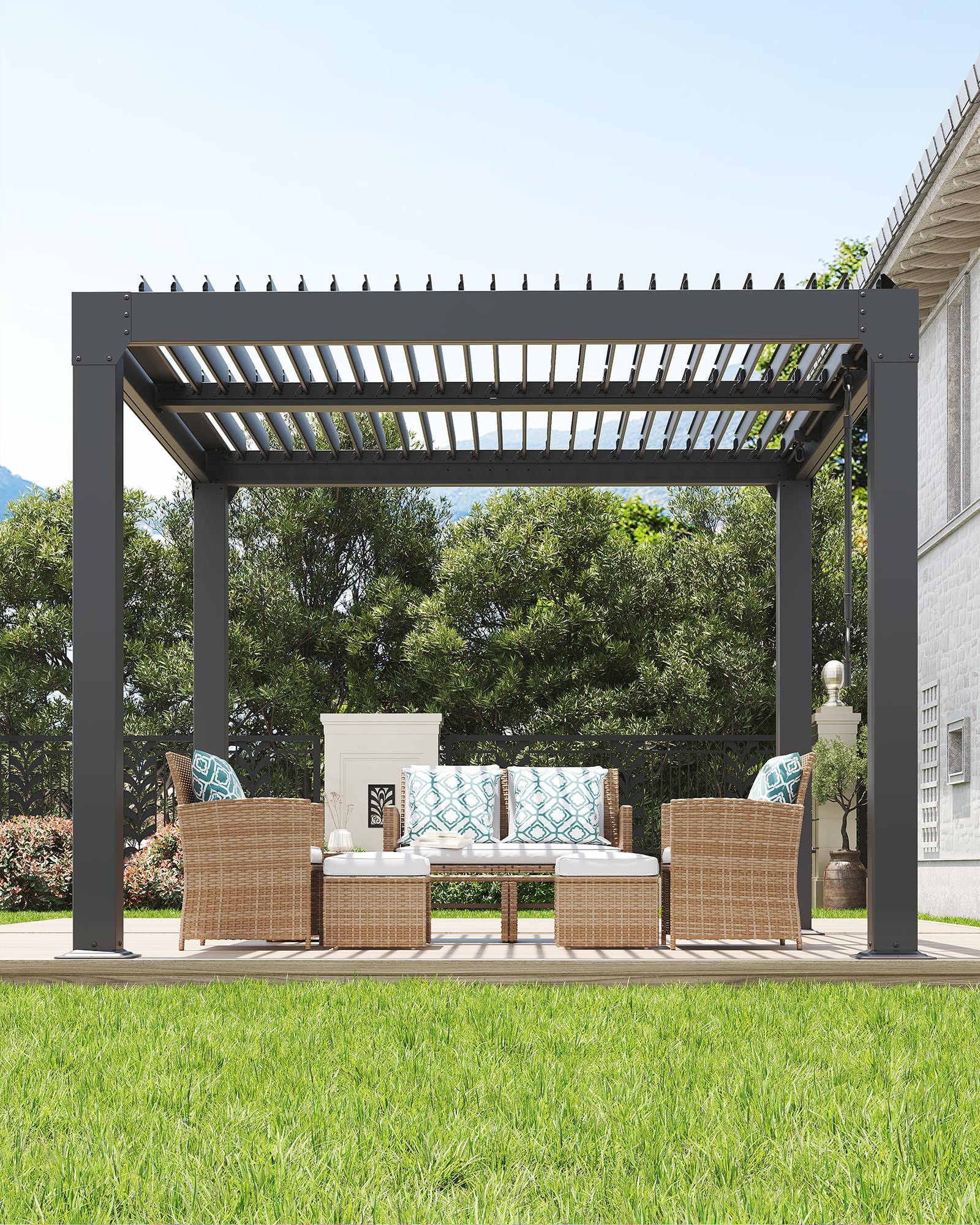 Photo 1 of *****************INCOMPLETE ITEM, THIS IS ONLY BOX #1 OUT OF 4 TOTAL************
GarveeLife Louvered Pergola 10 ft x10', Outdoor Pergola with Adjustable Louvered Roof, Reinforced Aluminum Frame, Integrated Drainage System, Hardtop Gazebo for Patio, Deck, 